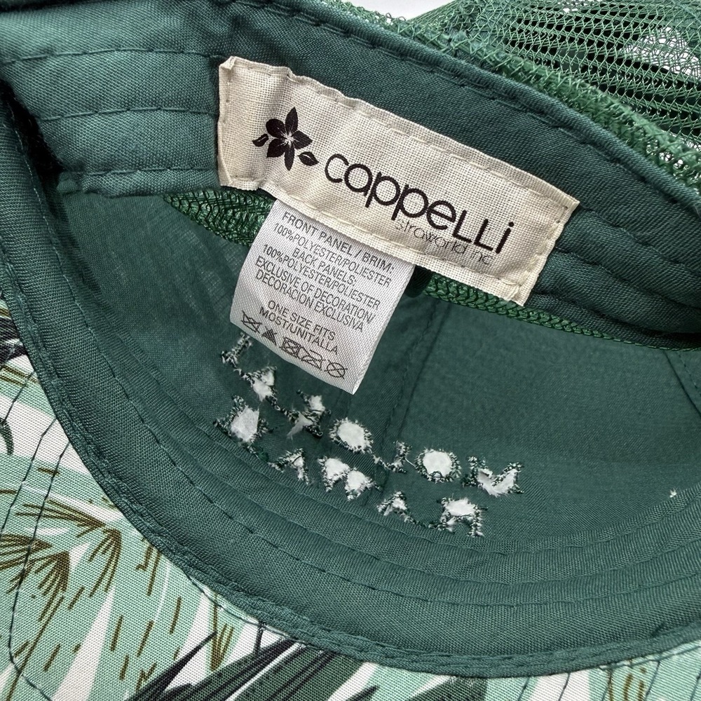 Molokai Hawaii Trucker Hat Green Tropical Leaf Snapback Mesh Cap Cappelli OSFM - Picture 4 of 14